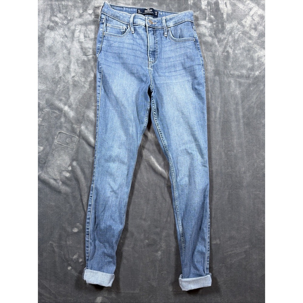 HOLLISTER SUPER SKINNY MED. BLUE WASH JEANS Size 5L W27 L30